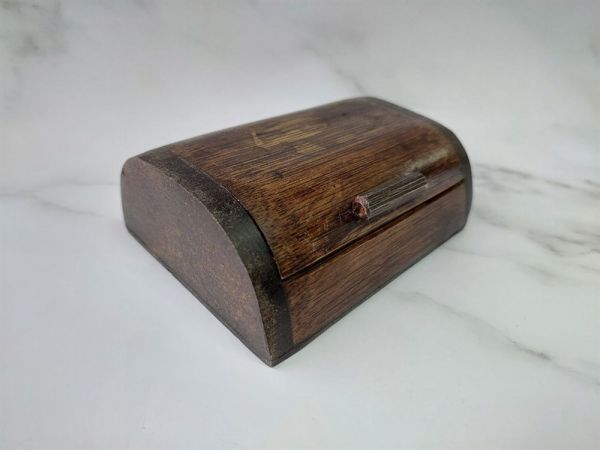 Vintage box-chest made of wood for storing wood bahur